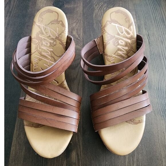 Blowfish Malibu  Strappy Cork Wedge Sandals Size 7 - Picture 1 of 6